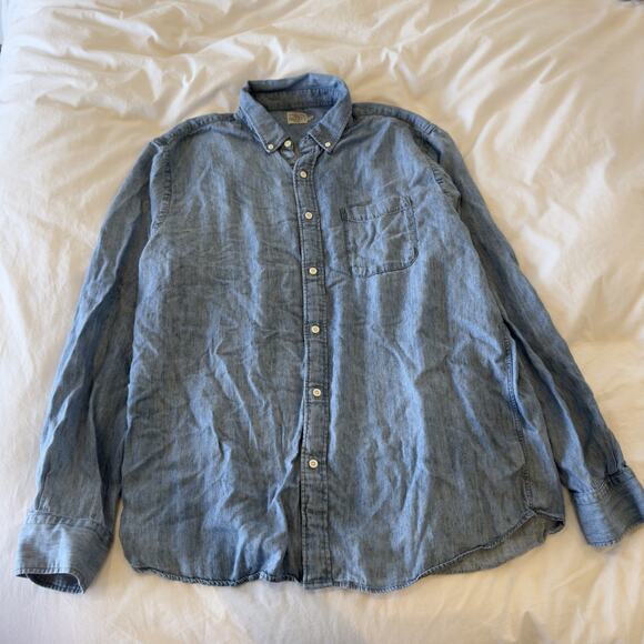 Faherty Other - Faherty Linen Blue Button Up Shirt Men XL